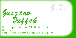 gusztav duffek business card